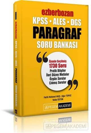 MEB AGS Pegem Akademi Ezberbozan Paragraf Soru Bankası 