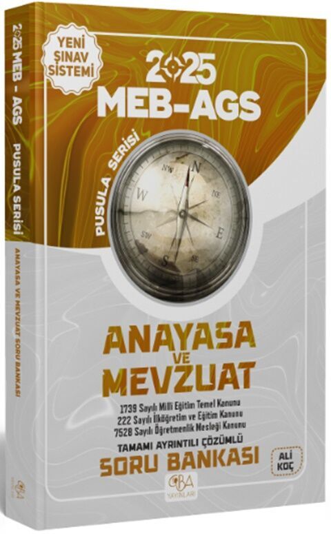 CBA Yayınları 2025 MEB AGS Anayasa ve Mevzuat Soru Bankası