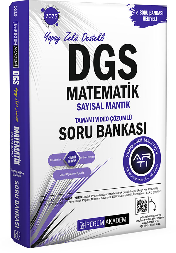 Pegem 2025 DGS Matematik Sayısal Mantık Tamamı Video Çözümlü Soru Bankası