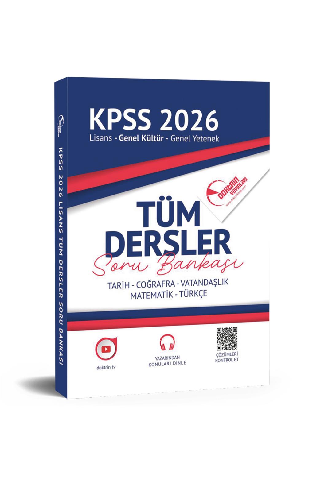 Doktrin Yayınları 2026 KPSS Genel Kültür Yetenek Tüm Dersler Tek Kitap Soru Bankası
