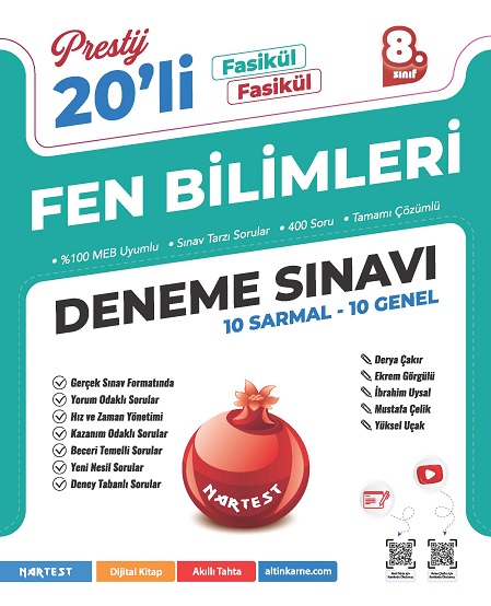 2027 LGS Nartest 8. Sınıf Prestij Fen Bilimleri 20 Deneme Sınavı